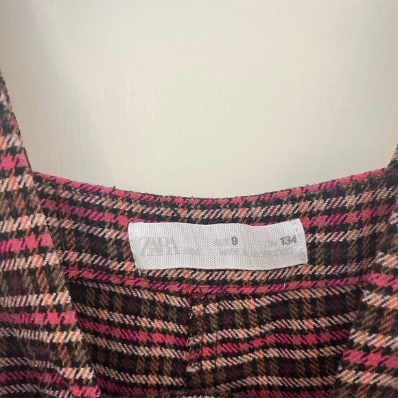 Zara Girls plaid sz 9overalls - Picture 2 of 4